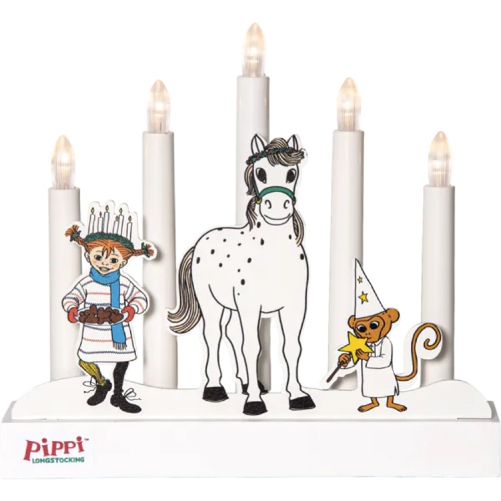 Batteridrevet Pippi-adventslysestake i gruppen Høytider / Advent og jul / Julebelysning hos SmartaSaker.se (14884)