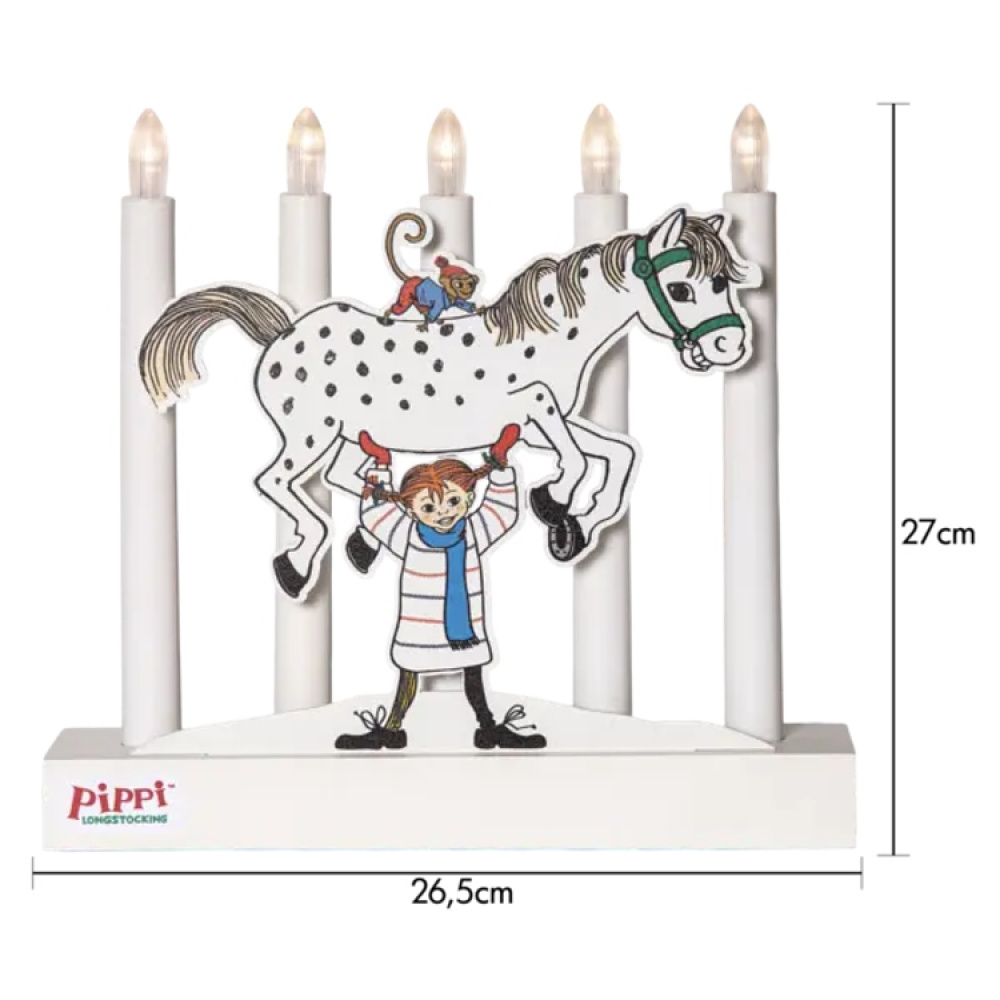 Batteridrevet Pippi-adventslysestake i gruppen Høytider / Advent og jul / Julebelysning hos SmartaSaker.se (14884)