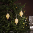 Julekuler i keramikk med lys, 3-pakk