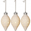 Julekuler i keramikk med lys, 3-pakk