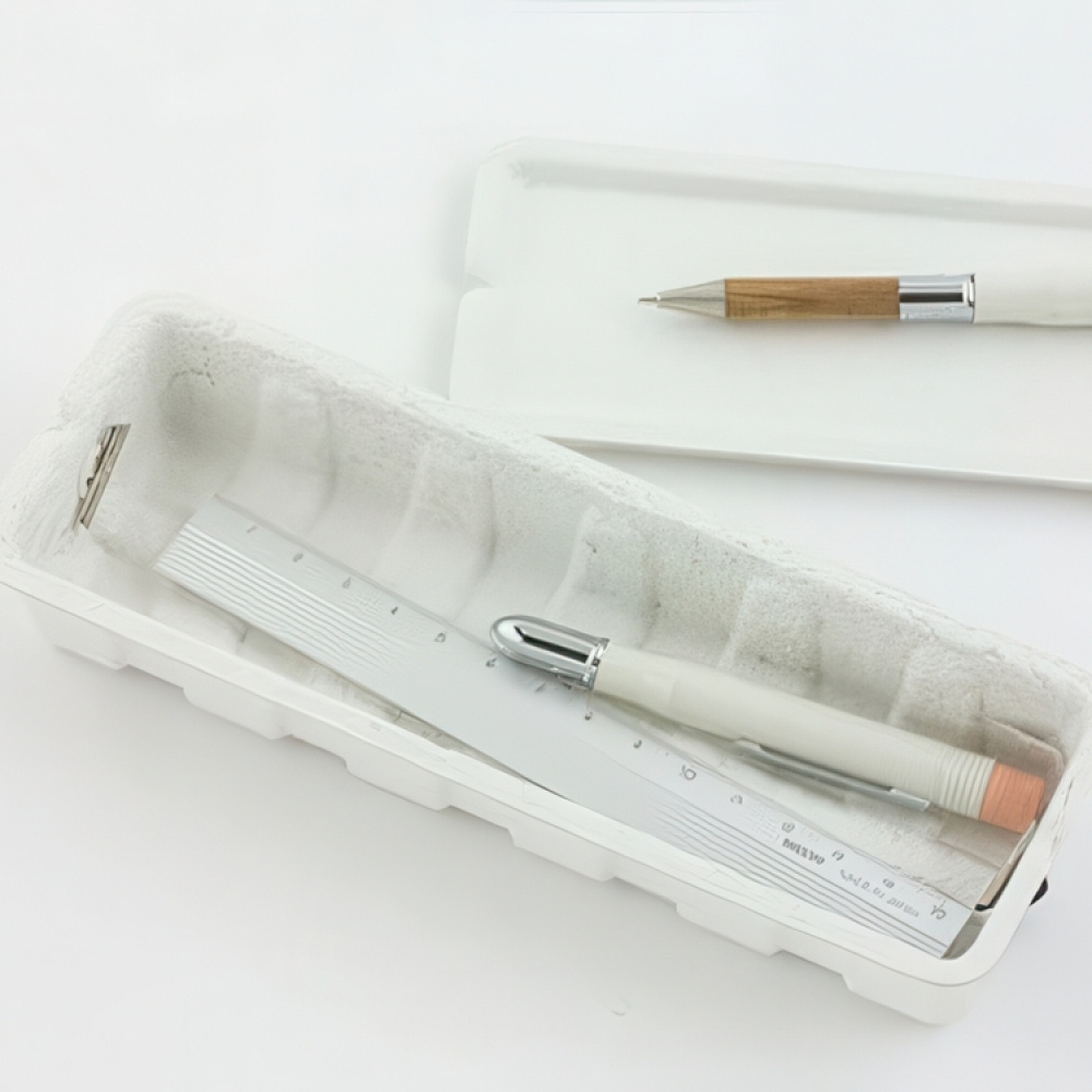 Eske av resirkulert papir, MIDORI PULP PEN STORAGE, hvit i gruppen Oppbevaring / hos SmartaSaker.se (40026)