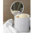 Boks med speil, COSMETIC TOWER, Ø 13 x H14 cm, Hvit