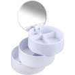 Boks med speil, COSMETIC TOWER, Ø 13 x H14 cm, Hvit