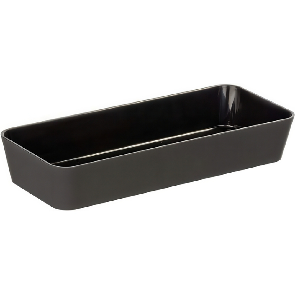 Avlang oppbevaringsbrett / skuffinnlegg, GOM SOFT TOUCH. 24 x 10 x H 4 cm, Svart i gruppen Oppbevaring / Oppbevaringsbokser hos SmartaSaker.se (40061)