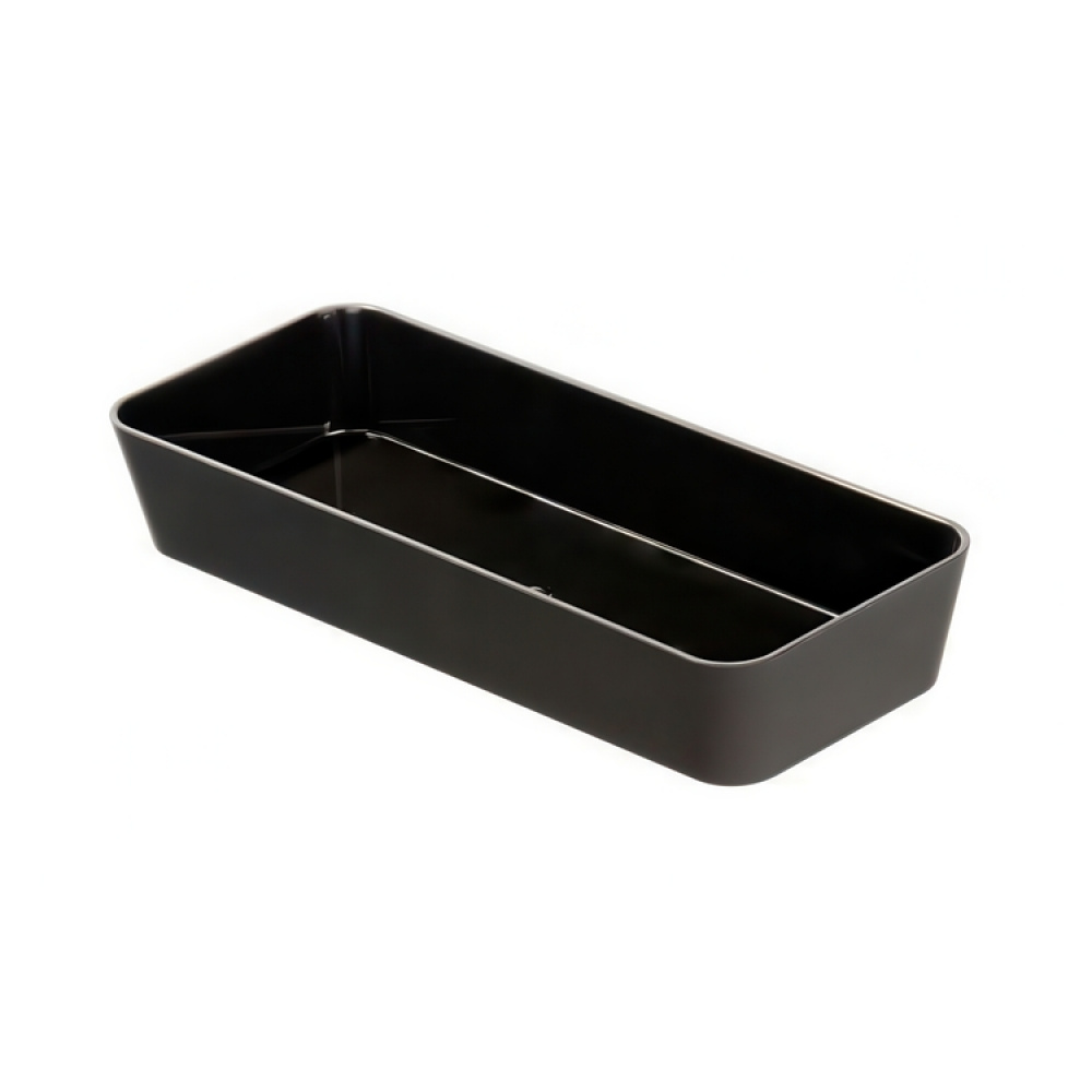 Avlang oppbevaringsbrett / skuffinnlegg, GOM SOFT TOUCH. 24 x 10 x H 4 cm, Svart i gruppen Oppbevaring / Oppbevaringsbokser hos SmartaSaker.se (40061)