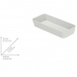 Avlangt oppbevaringsbrett / skuffinnlegg, GOM SOFT TOUCH, 24 x 10 x H 4 cm, Hvit