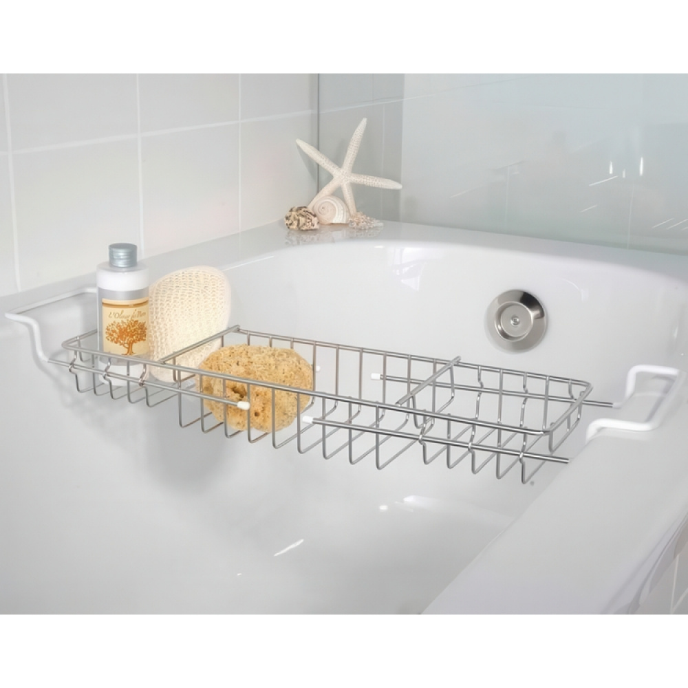 Uttrekkbart badekarbrett i metall, 58-92 cm i gruppen Oppbevaring / Baderomsoppbevaring hos SmartaSaker.se (40075)
