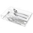 Transparent bestikkskuff med 5 rom