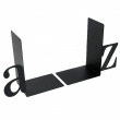 Bokstøtter i metall, 2 stk, BOOK ENDS A - Z, Svarte