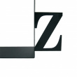 Bokstøtter i metall, 2 stk, BOOK ENDS A - Z, Svarte