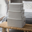 Oppbevaringsboks med fast lokk 38L, Bigso, Beige