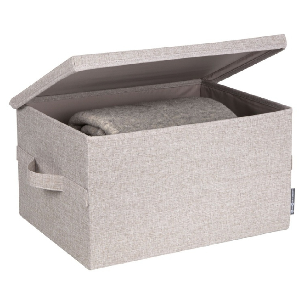 Oppbevaringsboks med fast lokk 38L, Bigso, Beige i gruppen Oppbevaring / Oppbevaringsbokser hos SmartaSaker.se (40220)