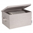 Oppbevaringsboks med fast lokk 38L, Bigso, Beige