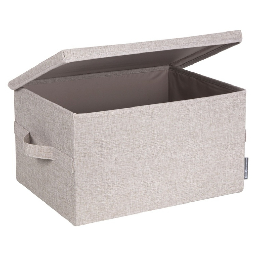 Oppbevaringsboks med fast lokk 38L, Bigso, Beige i gruppen Oppbevaring / Oppbevaringsbokser hos SmartaSaker.se (40220)