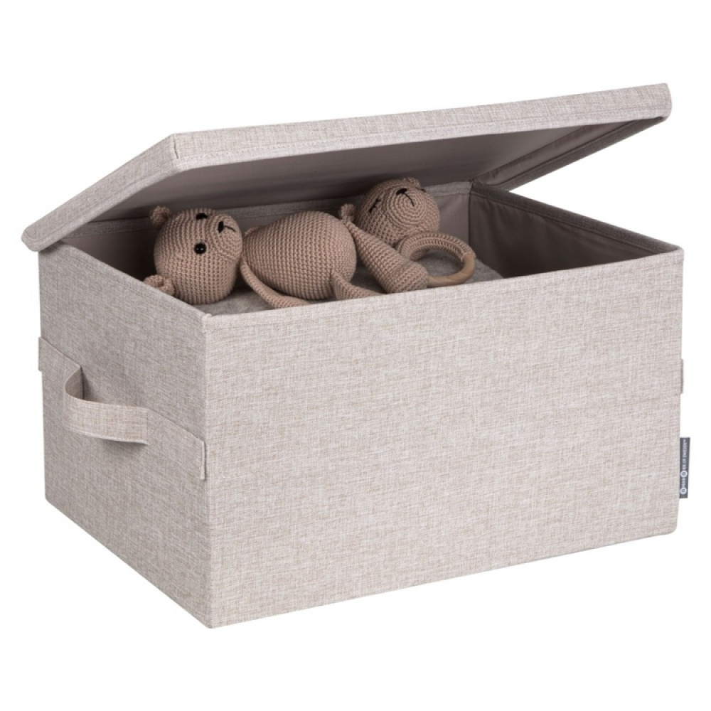 Oppbevaringsboks med fast lokk 38L, Bigso, Beige i gruppen Oppbevaring / Oppbevaringsbokser hos SmartaSaker.se (40220)