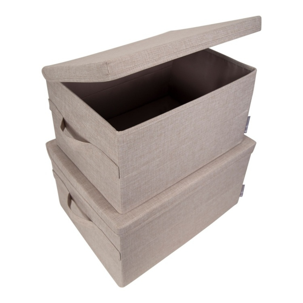Oppbevaringsboks med fast lokk 38L, Bigso, Beige i gruppen Oppbevaring / Oppbevaringsbokser hos SmartaSaker.se (40220)