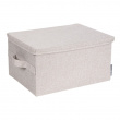Oppbevaringsboks med fast lokk 26L, Bigso, Beige