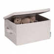 Oppbevaringsboks med fast lokk 26L, Bigso, Beige