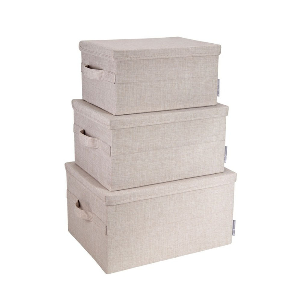 Oppbevaringsboks med fast lokk 26L, Bigso, Beige i gruppen Oppbevaring hos SmartaSaker.se (40223)