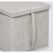 Boks i tekstil med lokk, ORGA STORAGE BOX CUBE, 31 x 31 x H 31 cm, Beige-Grå