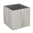 Boks i tekstil med lokk, ORGA STORAGE BOX CUBE, 31 x 31 x H 31 cm, Beige-Grå