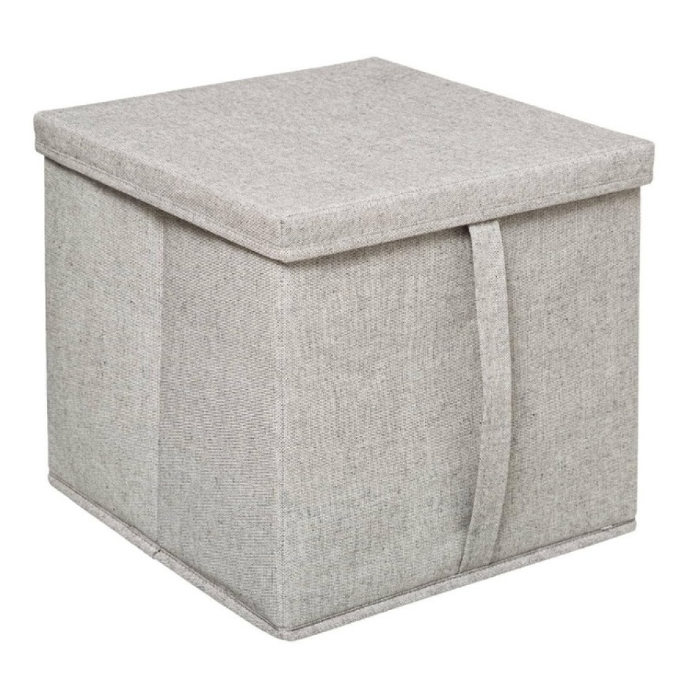 Boks i tekstil med lokk, ORGA STORAGE BOX CUBE, 31 x 31 x H 31 cm, Beige-Grå i gruppen Oppbevaring hos SmartaSaker.se (40226)