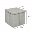 Boks i tekstil med lokk, ORGA STORAGE BOX CUBE, 31 x 31 x H 31 cm, Beige-Grå