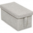 Oppbevaringsboks i stoff med lokk, ORGA STORAGE BOX SMALL, 31 x 15 x H 15 cm, Beige-Grå