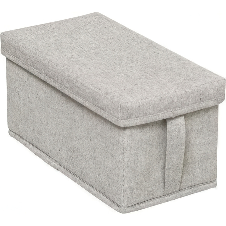 Oppbevaringsboks i stoff med lokk, ORGA STORAGE BOX SMALL, 31 x 15 x H 15 cm, Beige-Grå i gruppen Oppbevaring / Garderoboppbevaring hos SmartaSaker.se (40229)