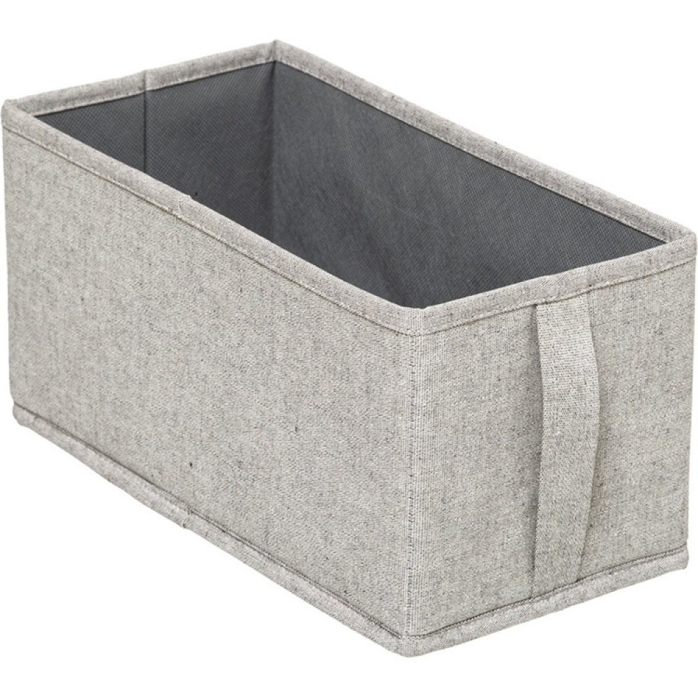 Oppbevaringsboks i stoff med lokk, ORGA STORAGE BOX SMALL, 31 x 15 x H 15 cm, Beige-Grå i gruppen Oppbevaring / Garderoboppbevaring hos SmartaSaker.se (40229)