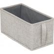 Oppbevaringsboks i stoff med lokk, ORGA STORAGE BOX SMALL, 31 x 15 x H 15 cm, Beige-Grå