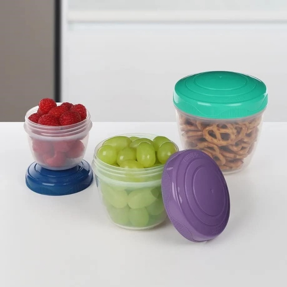 Sett med 3 miniboks, Sistema i gruppen Oppbevaring / Kjøkkenskap / Matbokser / Matbokser i plast hos SmartaSaker.se (40335)