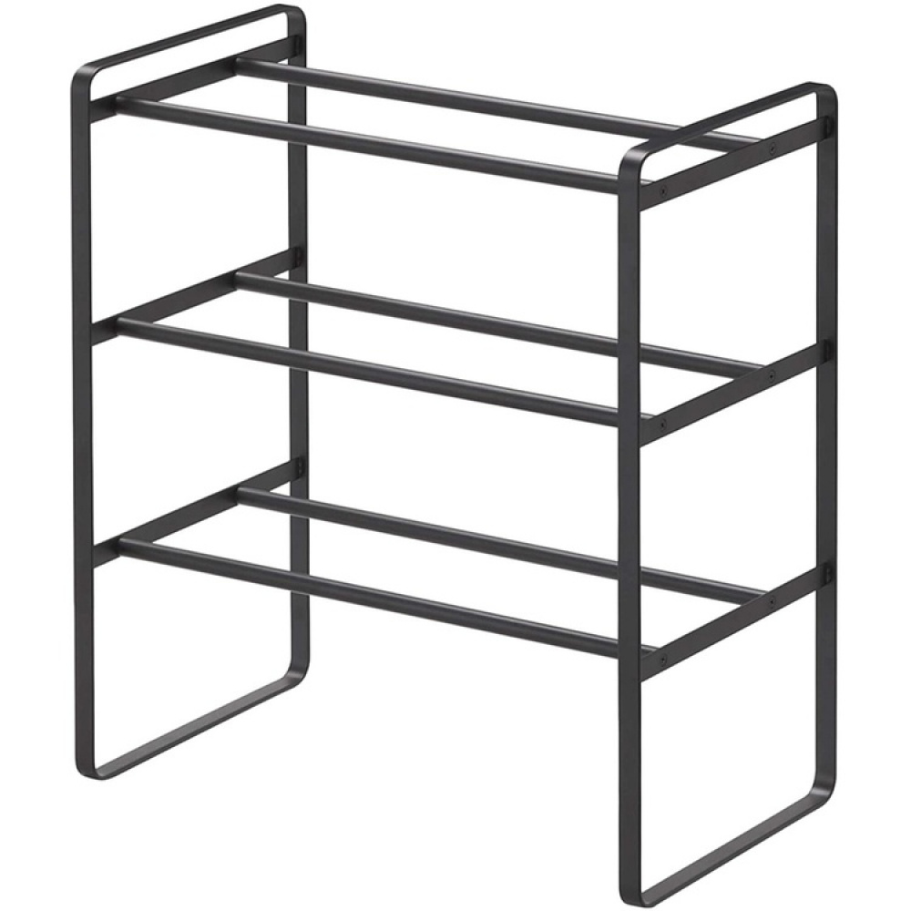 Uttrekkbar skohylle 3 hylleplan, 41-70 cm, Yamazaki, Svart i gruppen Oppbevaring / Entréoppbevaring hos SmartaSaker.se (40563)