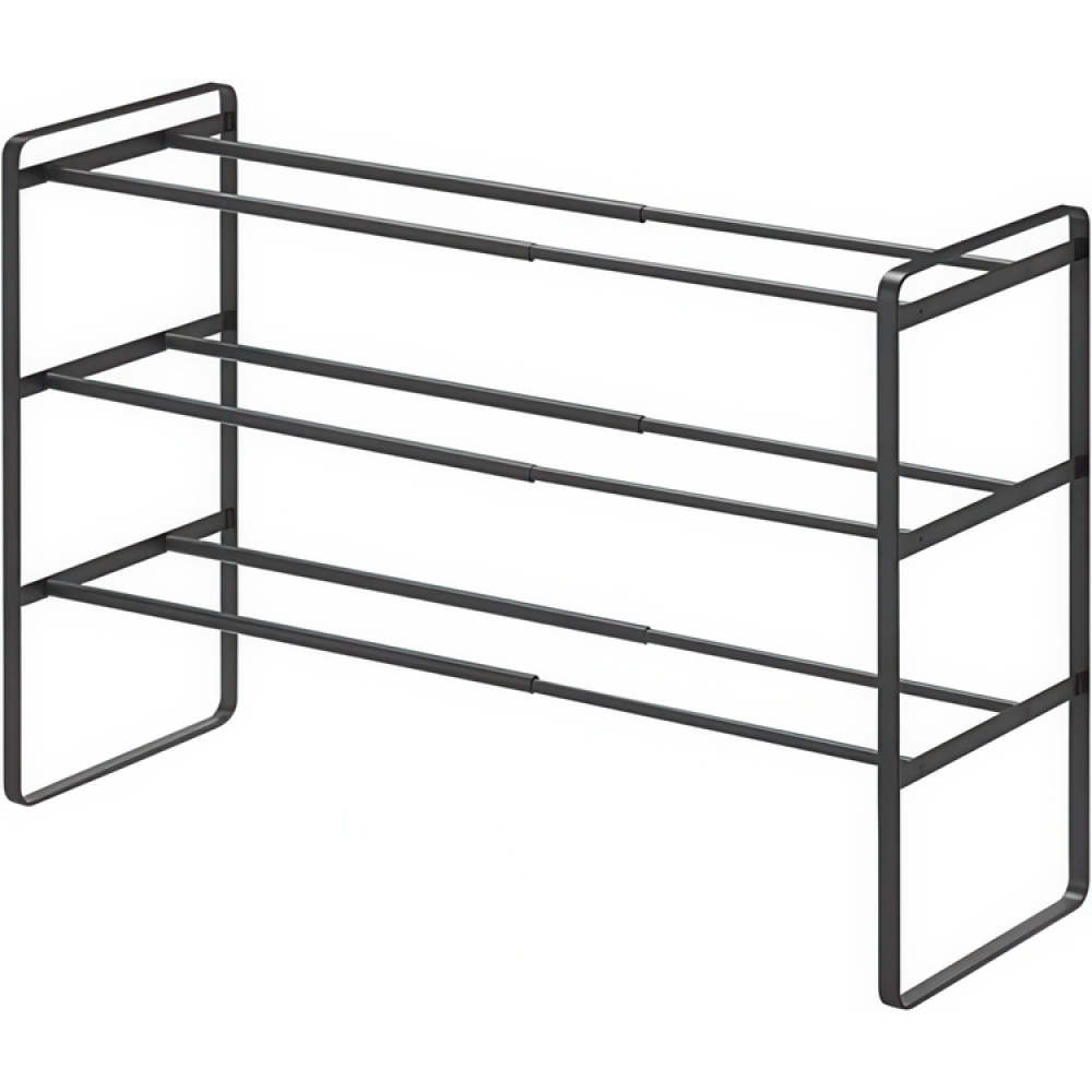 Uttrekkbar skohylle 3 hylleplan, 41-70 cm, Yamazaki, Svart i gruppen Oppbevaring / Entréoppbevaring hos SmartaSaker.se (40563)