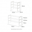 Uttrekkbar skohylle 3 hylleplan, 41-70 cm, Yamazaki, Svart
