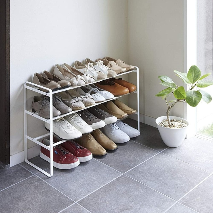Uttrekkbar skohylle 3 hylleplan, 41-70 cm, Yamazaki, Hvit i gruppen Oppbevaring / Entréoppbevaring hos SmartaSaker.se (40564)