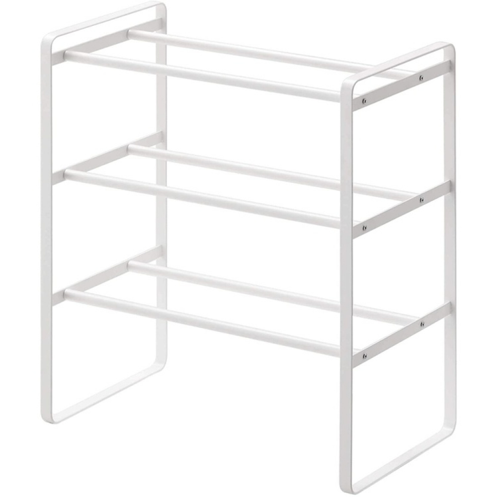 Uttrekkbar skohylle 3 hylleplan, 41-70 cm, Yamazaki, Hvit i gruppen Oppbevaring / Entréoppbevaring hos SmartaSaker.se (40564)