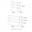 Uttrekkbar skohylle 3 hylleplan, 41-70 cm, Yamazaki, Hvit