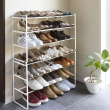 Uttrekkbar skohylle 3 hylleplan, 41-70 cm, Yamazaki, Hvit