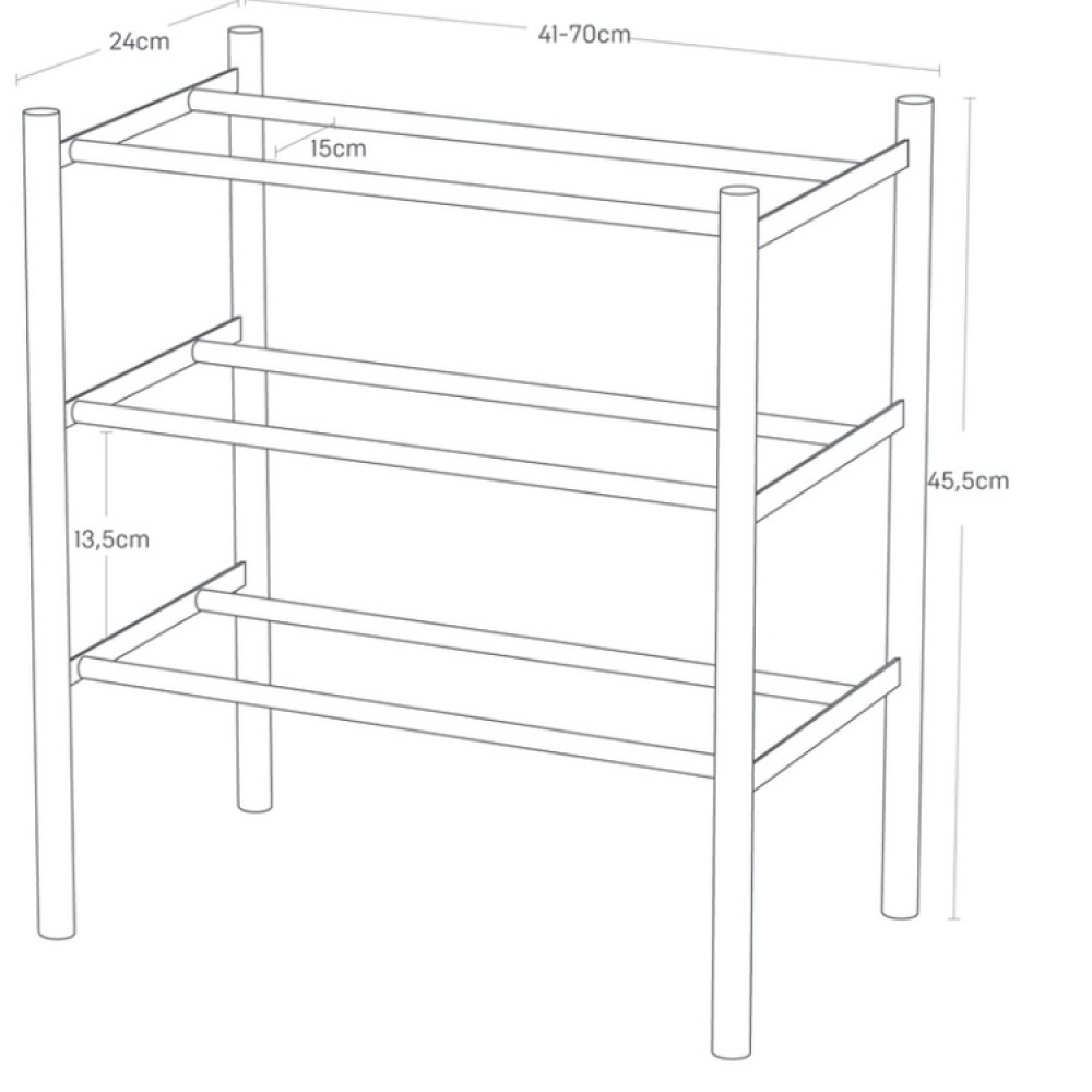 Uttrekkbar skohylle i tre og metall, 41-70 cm, Yamazaki i gruppen Oppbevaring / Entréoppbevaring / Skohyller hos SmartaSaker.se (40567)