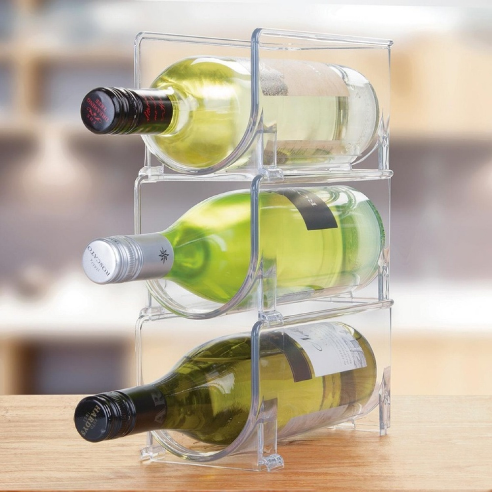 Flaskestativ, stablebart, RPET WINE & DRINK RACK, 10 x 20 x H 10 cm, transparent i gruppen Oppbevaring / Kjøkkenskap hos SmartaSaker.se (40603)