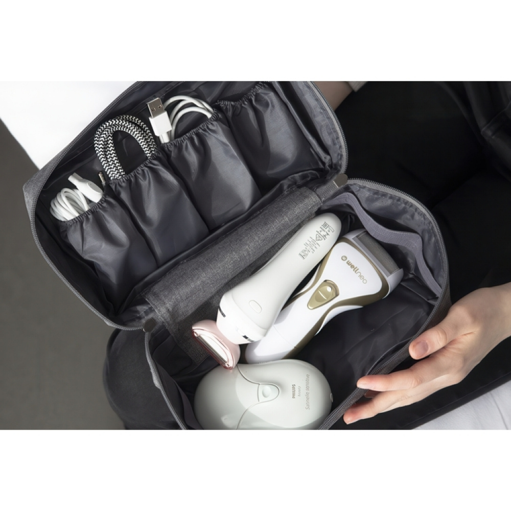 Etui for tilbehør med ekstra veske, BIGSO ACCESSORIES ORGANIZER, Grå i gruppen Oppbevaring / Oppbevaring på reise hos SmartaSaker.se (40607)