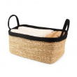 Oppbevaringskurv i sjøgress og jute, MEDIUM PANIER DE RANGEMENT, 29 x 20 x H 15 cm, Natur / Svart