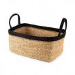 Oppbevaringskurv i sjøgress og jute, MEDIUM PANIER DE RANGEMENT, 29 x 20 x H 15 cm, Natur / Svart