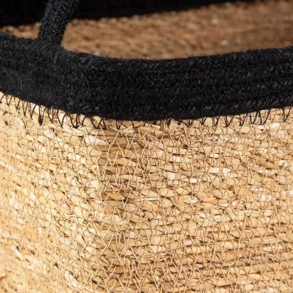 Oppbevaringskurv i sjøgress og jute, MEDIUM PANIER DE RANGEMENT, 29 x 20 x H 15 cm, Natur / Svart i gruppen Oppbevaring / Garderoboppbevaring hos SmartaSaker.se (40735)