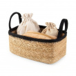 Oppbevaringskurv av sjøgress og jute, SMALL PANIER DE RANGEMENT, 24 x 15 x H 12 cm, Natur / Svart