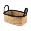 Oppbevaringskurv av sjøgress og jute, SMALL PANIER DE RANGEMENT, 24 x 15 x H 12 cm, Natur / Svart