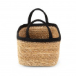 Oppbevaringskurv av sjøgress og jute, SMALL PANIER DE RANGEMENT, 24 x 15 x H 12 cm, Natur / Svart