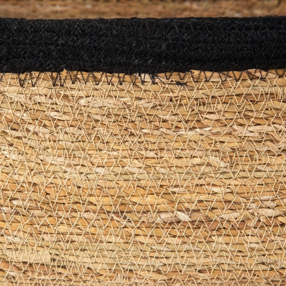 Oppbevaringskurv av sjøgress og jute, SMALL PANIER DE RANGEMENT, 24 x 15 x H 12 cm, Natur / Svart i gruppen Oppbevaring / Garderoboppbevaring hos SmartaSaker.se (40736)