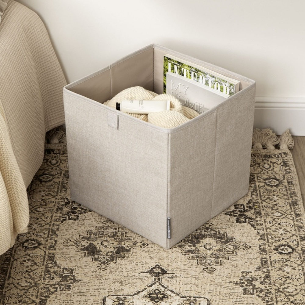 Oppbevaringskube i tekstil, Bigso, Beige i gruppen Oppbevaring / Oppbevaringsbokser hos SmartaSaker.se (40741)